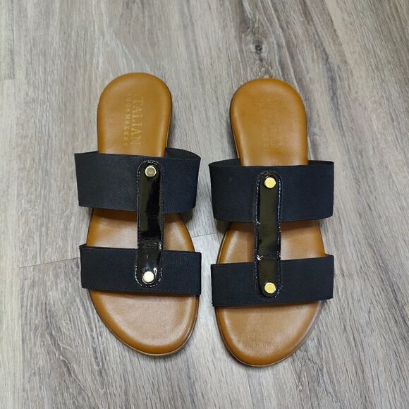 Italian Shoe Maker Slip On Stretch Band Sandals - Picture 2 of 13